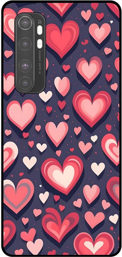 Smartphonica Telefoonhoesje Geschikt voor Xiaomi Mi Note 10 Lite met Hartjes Opdruk - TPU Backcover Case With Heart Design geschikt voor Xiaomi MI Note 10 Lite