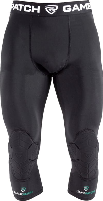 GAMEPATCH | 3/4 tights with knee padding | Zwart | Maat S | Basketball | Handball | Urban Sports