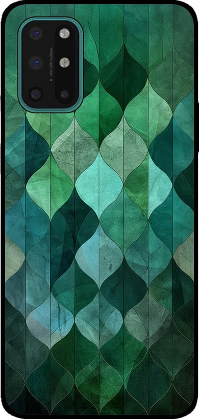 Smartphonica Telefoonhoesje Geschikt voor OnePlus 8T met groene bladeren opdruk - TPU backcover case green leaf design - Groen geschikt voor OnePlus 8T