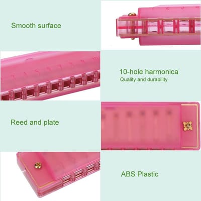 Kinderharmonica - Mondharmonica Speelgoed - Muziek Leren - 10 Gaten - 10 x 25 cm - Rood