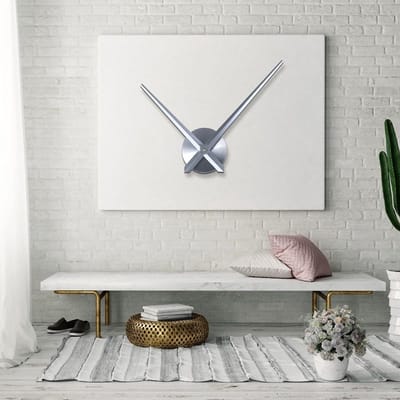 Dailygoody - Wandklok Modern - 3D Uurwerk - Uniek Doe-Het-Zelf Design - Zilver - Minimalistisch Uurwerk - Perfect Voor Thuis - Binnen Gebruik