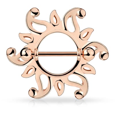 Tepelpiercing zonnetje 1.6x14 - rose - LMPiercings
