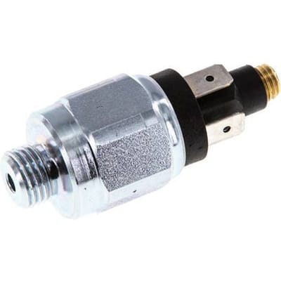 0.5 tot 2bar SPDT Staal Drukschakelaar G1/4'' 42VAC Platte Stekker - PSL-E-N-0P5-2-OC-FP