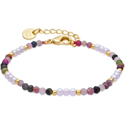 Luxenter Armband van veelkleurige toermalijn met 18-karaats geelgouden afwerking - Sury