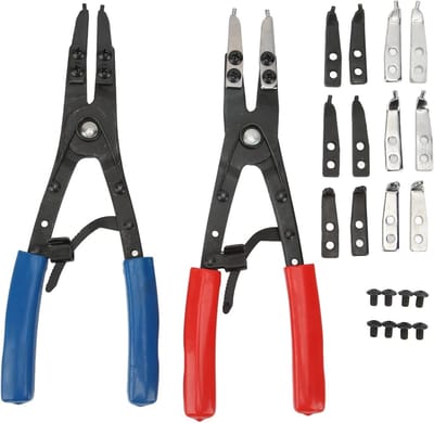 Zware interne en externe snap ring tangenset voor auto-onderhoud - universele metalen circlip tang voor reparatie van voertuigen