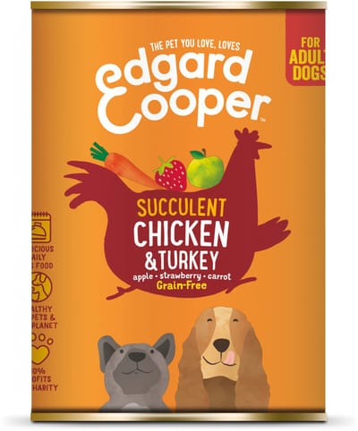 Edgard & Cooper Kip & Kalkoen Blik - Voor volwassen honden - Hondenvoer - 400g