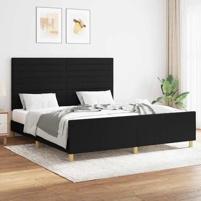 vidaXL - Bedframe - zonder - matras - stof - zwart - 160x200 - cm