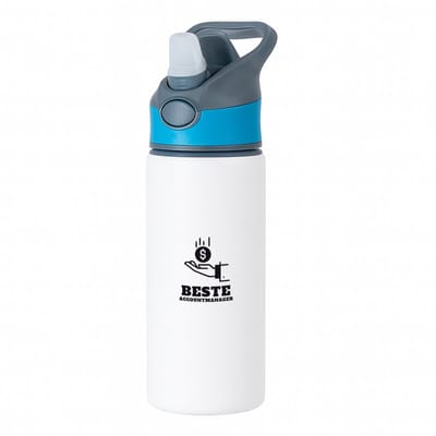 Hacebo® - Beste accountmanager waterfles met rietje blauw - Beste accountmanager - collega - welkom - afscheid - water fles - 650ML