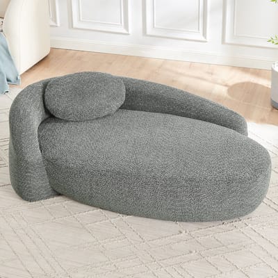 STILVORA Sofa Compact - Teddy Bekleding - Met Kussen - Voor Woonkamer En Slaapkamer - Afgerond Design - Donkergrijs