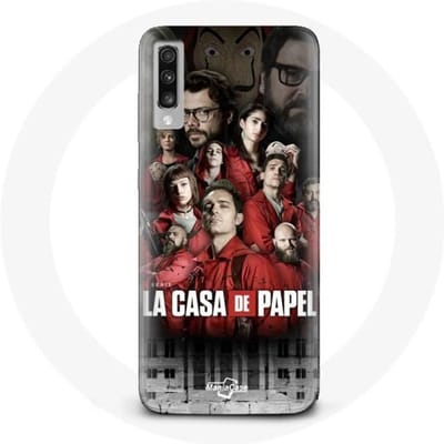 Coque pour Samsung Galaxy A70 La casa de papel affiche personnages