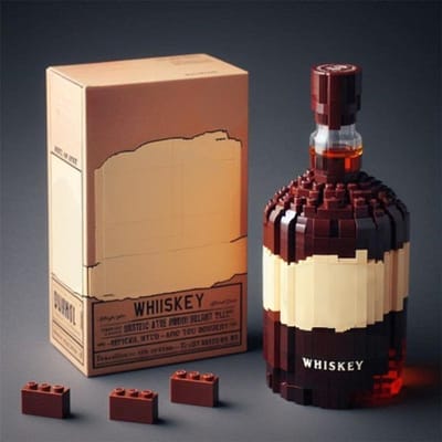Bouwstenen whiskyfles geïmporteerde wijnfles decoratieset geavanceerd wijn cultureel baksteen speelgoed cadeau geef vrienden 2025 NIEUW NO BOX