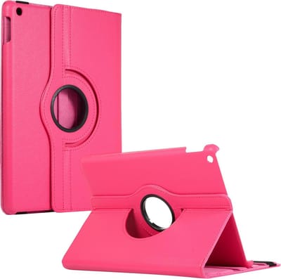 Hoes - Geschikt voor Apple iPad 7 (2019) - 10.2 inch - 7e Generatie - 360 Graden Draaibare Hard Cover Case - Tablet Hoesje Draaibaar - Donkerroze