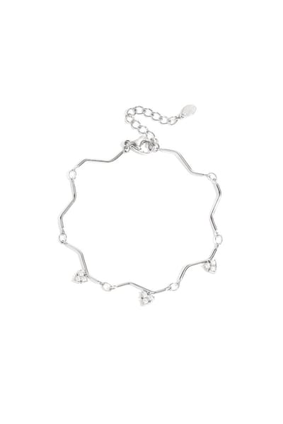 Dames Armband met zigzag patroon en steentjes - Goud - Yehwang