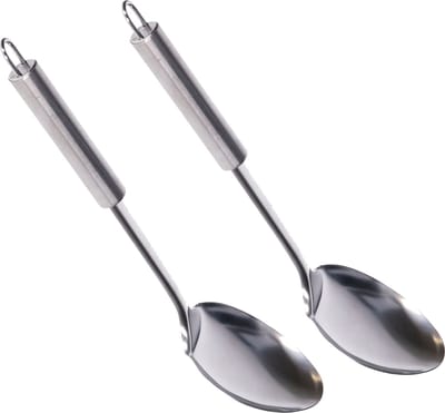 Alessandro opscheplepel - 2x - zilver - RVS - 32 cm - Keukengerei - groot