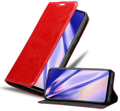 Cadorabo Hoesje geschikt voor Huawei NOVA 7 SE in APPEL ROOD - Beschermhoes met magnetische sluiting, standfunctie en kaartvakje Book Case Cover Etui