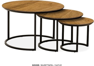 Maxfurn - Set van 3 ronde salontafel | kleur: Natur