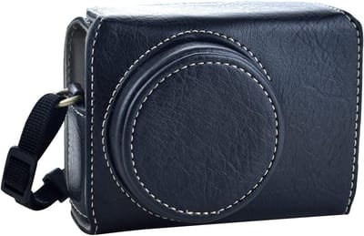 Vintage PU Leren Camera Case voor Ricoh GR III - Beschermende Tas met Schouderriem, Zwart, Geschikt voor DSLR en Fotografie Accessoires