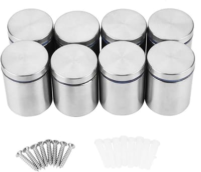 Set van 8 RVS Spacers van 38 * 50mm voor Advertentiepennen, Kantoorbenodigdheden en Kunsttentoonstellingen