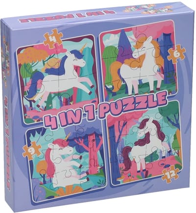 Wins Holland Jigsaw puzzle 4in1 - Forest animals 12 pcs. 2D Puzzels