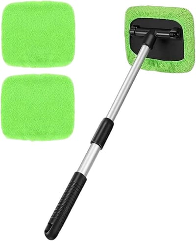 Voorruit reiniger - Glasborstel tool - Auto schoonmaken - 180 graden draaibaar - Telescopisch - Zwart
