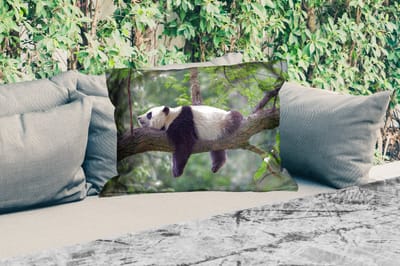 Buitenkussens - Panda - Boom - Dieren - Natuur - 60x40 cm - Weerbestendig