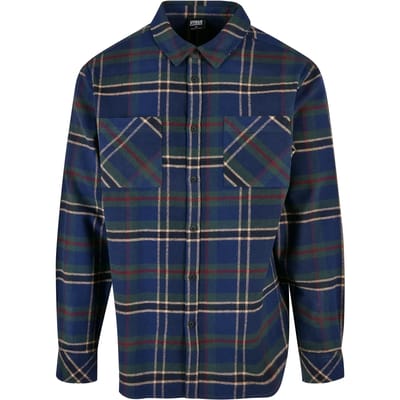 Urban Classics - Checked Mountain Shirt Overhemd - S - Blauw/Groen
