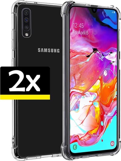 Hoesje - 2 Stuks - Geschikt voor Samsung Galaxy A30s - Sterk & Shockproof - Siliconen Case - Back Cover - Telefoon Hoes Shock Proof - Telefoonhoesjes - Transparant