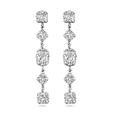 Zilver Gerhodineerd Oorhangers Swarovski 1338677