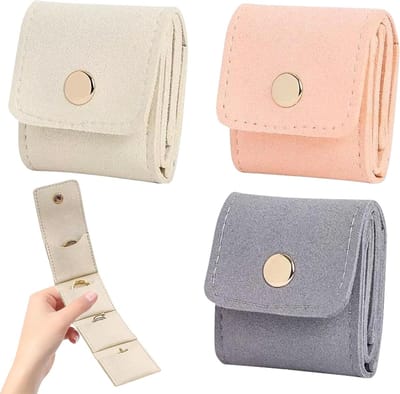 Reisjuwelentas, 3-delig, Compact en Opvouwbaar voor Ringen, Oorbellen en Kettingen, Perfect voor Onderweg en Organisatie