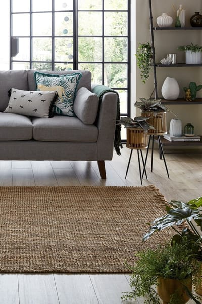 Flycarpets Jute Boucle Modern Laagpolig - 100% Jute - Vloerkleed - Naturel / Beige - 120x170 cm