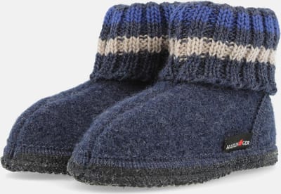 Haflinger Paul Sokpantoffel - Jeans - 32 - Vilt, Kinderpantoffel, warm om de enkels