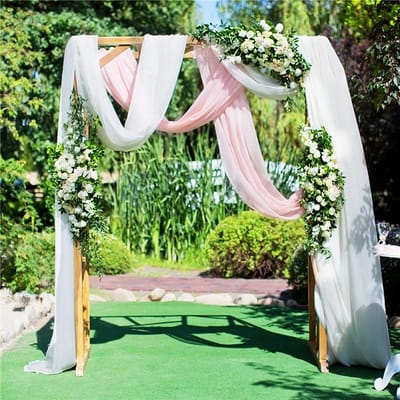 Drapeerstof voor Trouwboog Trouwboog Draperieën Transparant Achtergrondgordijn voor Huwelijksceremonie Feest Plafonddecoratie Type 3