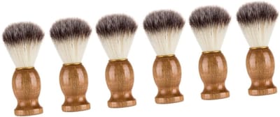 Scheerkwast Set - Baardborstel Kappersgereedschap - Professioneel Scheren - Duurzaam Zwijnenhaar - 10.3 cm Lengte - Lichtbruin