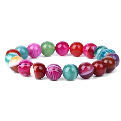 Bixorp Gems Regenboog Botswana Agaat Edelstenen Armband 10mm - Edelsteen Kralenarmband - Spiritueel Cadeau - 20cm