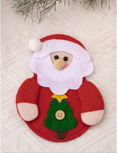 Kerst Bestekhouder Kerst Kerstdecoratie Tafel Bestek Zakjes Kerstdiner Kerstman – 1 Stuk