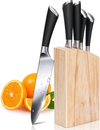ApexArte® Messenset met Blok - Messensets met Messenblok - Koksmes - Keukenmessen Set - Super Scherp