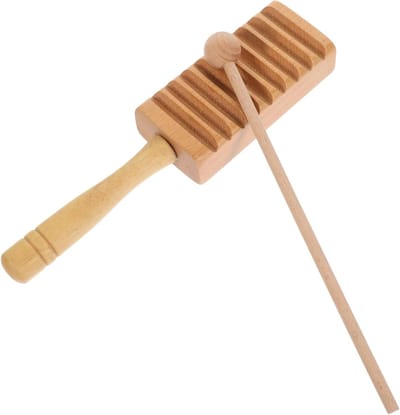Houten Percussie Guiro - Muziekinstrument Kinderen - Muziek Leren - Glad Oppervlak - 20.30X4.80X2.80CM - Gemengde Kleur