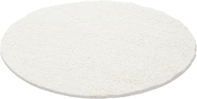 Hoogpolig vloerkleed Life - creme - rond 80 cm