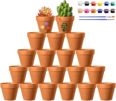 Klei potten voor vetplanten - 20 stuks - terracotta - 4,5x4 cm