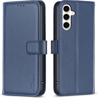 BINFEN Hoesje - Geschikt voor Samsung Galaxy S24 FE Hoesje - BINFEN Color Book Case - Blauw