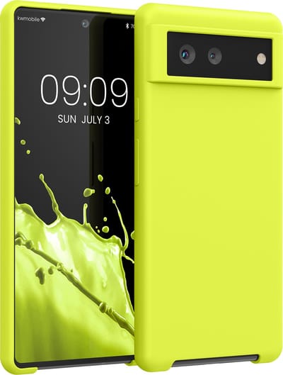 kwmobile telefoonhoesje geschikt voor Google Pixel 6 - Hoesje met siliconen coating - Smartphone case in citroengeel