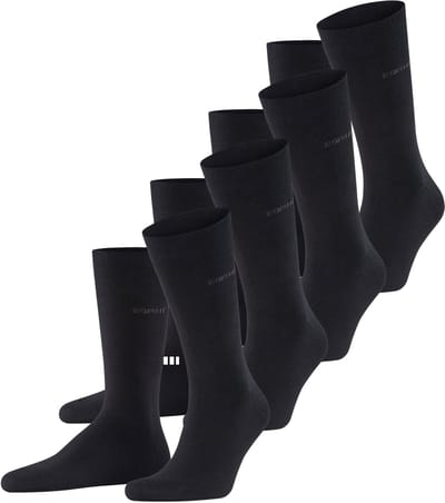 Esprit Solid 4-Pack huidvriendelijk slijtvast eenkleurig katoen multipack sokken heren zwart - maat 40-46
