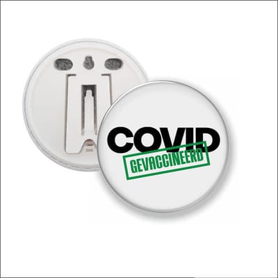Button Met Clip 58 MM - Covid Gevaccineerd