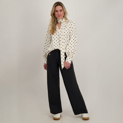 Je m'appelle Travelstof Dames Broek Straight fit Met stretch - Zwart - Maat S