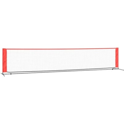 vidaXL - Tennisnet - 500x100x87 - cm - polyester - zwart - en - rood