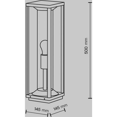 Maytoni sokkellamp Cell, grafiet, aluminium, hoogte 50 cm, IP54
