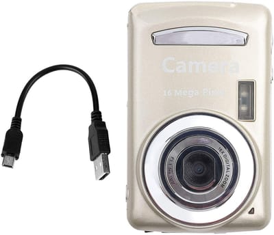 aladdien - Mini Digitale Camera - 16MP 720P 30FPS - Draagbare Videocamera - Goud - 16X Zoom - Perfect voor op Reis - Compacte Camcorder