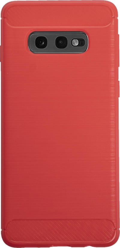 BMAX Carbon soft case hoesje geschikt voor Samsung Galaxy S10e / Soft Cover - Rood