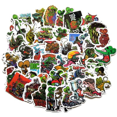 1030 50 Stuks Rat Fink Stickers Voor Koffer Skateboard Laptop Bagage Koelkast Telefoon Auto Styling Diy Decal Sticker black