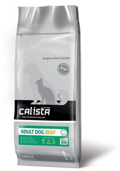 Calista - Droog hondenvoer - Rundvlees - Verrijkt met vitamines - Voor volwassen honden - 12 kg
